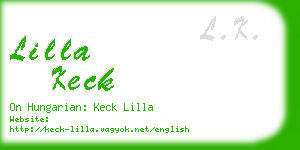 lilla keck business card